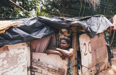 Woman living in slum