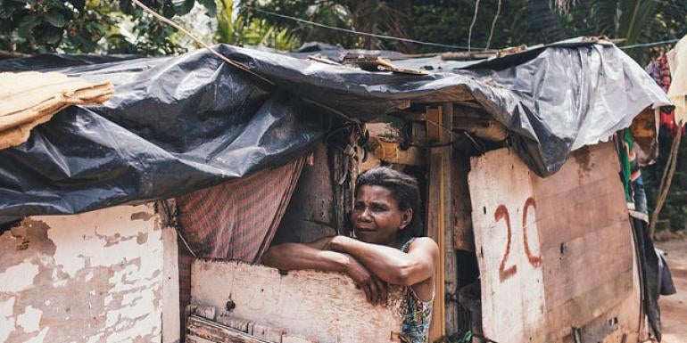 Woman living in slum
